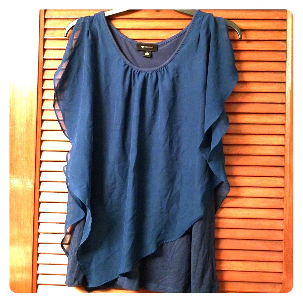 AB Studio Green/Blue Blouse, Large